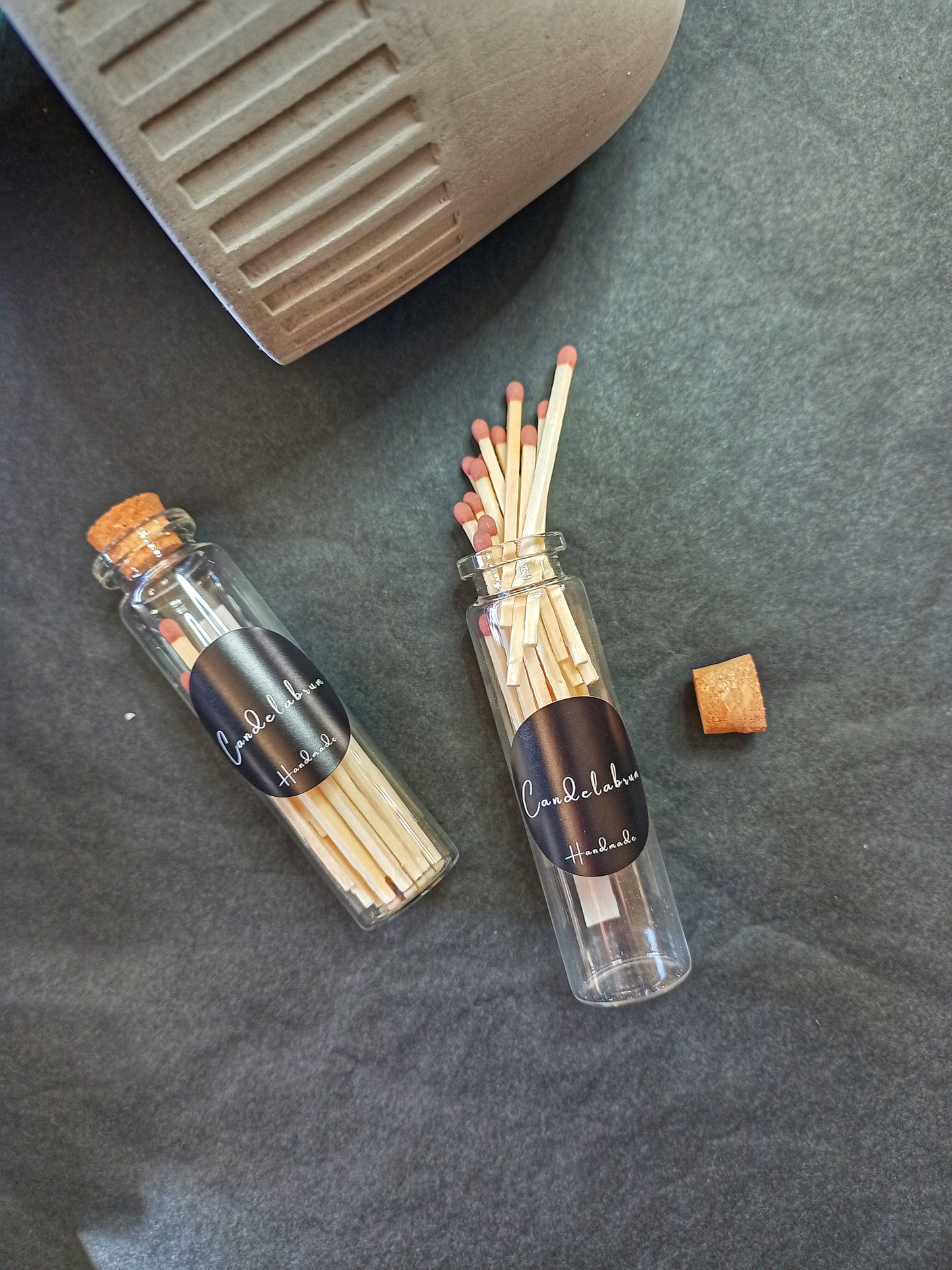 Matches in reusable glass jar
