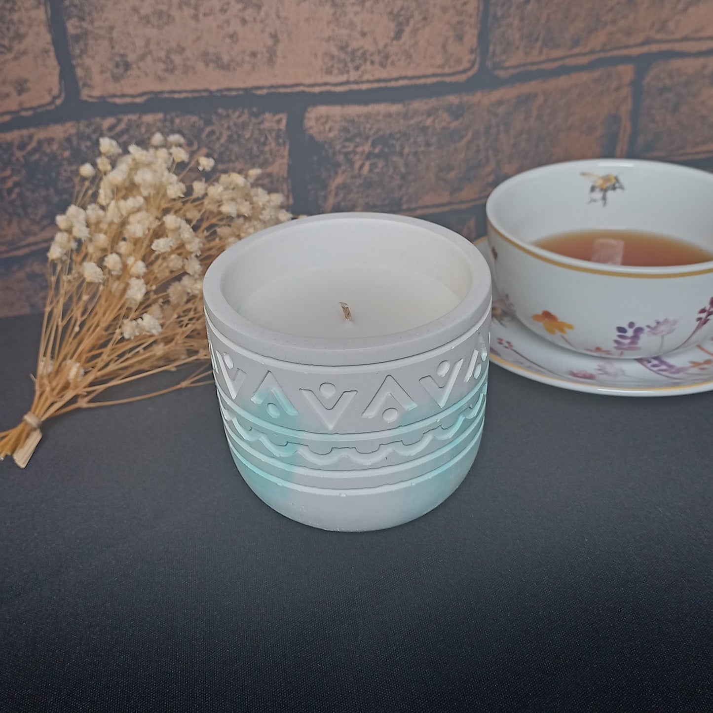Tea Time Handmade Concrete Candle 250g